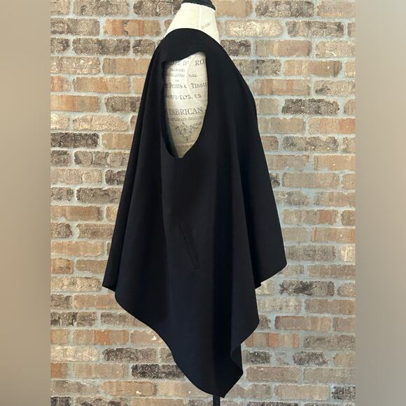 Planet by Lauren G black lagenlook boxy vest open swing pockets sleeveless sz L - Picture 4 of 8